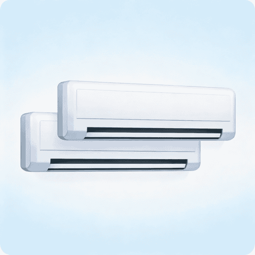 Dual-split airco met twee binnenunits