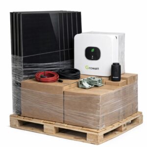 8x zonnepanelen pakket (portrait)  Glas-Glas 450 Wp Full Black + Growatt Omvormer