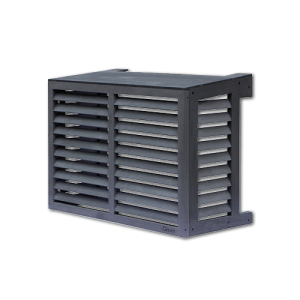 Qventi Airconditioner cover houtcomposiet basis Grijs 100x75x50cm